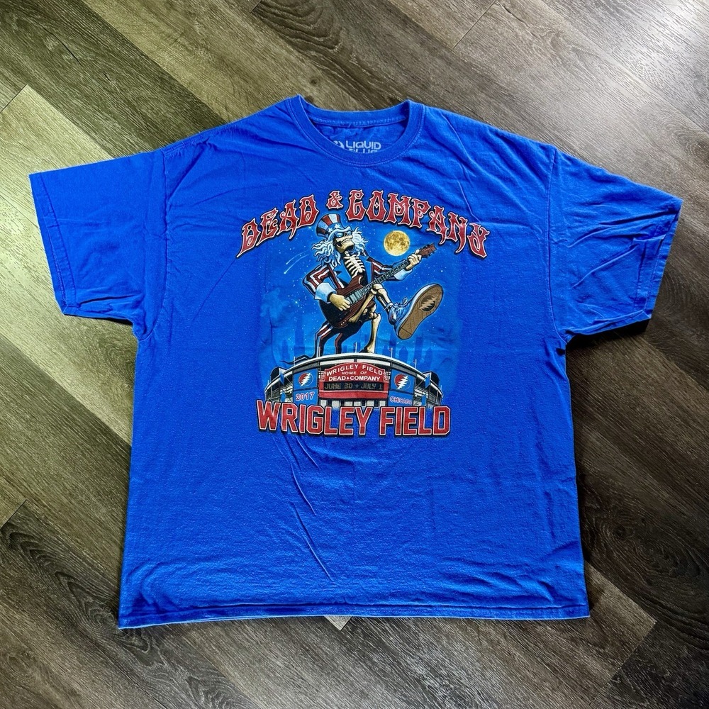 Liquid Blue Shirt Mens Size 2XL Blue Dead and Company Wrigley Field 2017 Tour